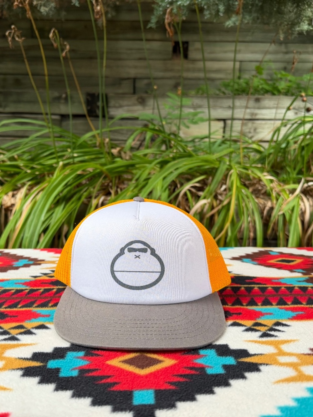 Sun Bum Trust The Bum Orange White Gray Trucker Snapback Hat